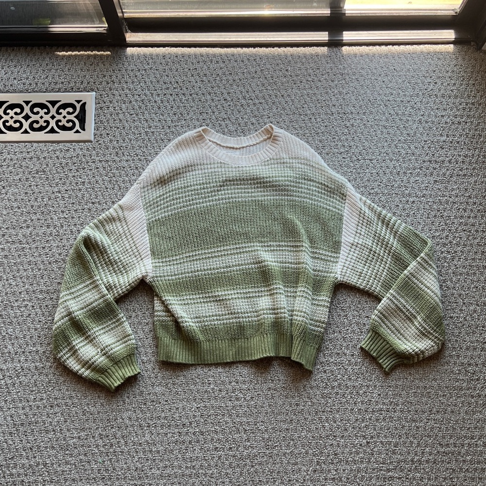 Billabong Olive and Cream Women's Sweater Size Large